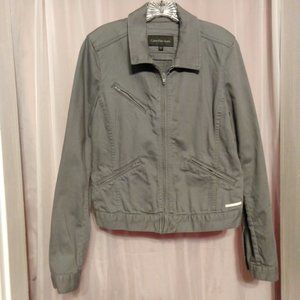 Calvin Klein Jeans Gray Jacket Zip Pockets & Front